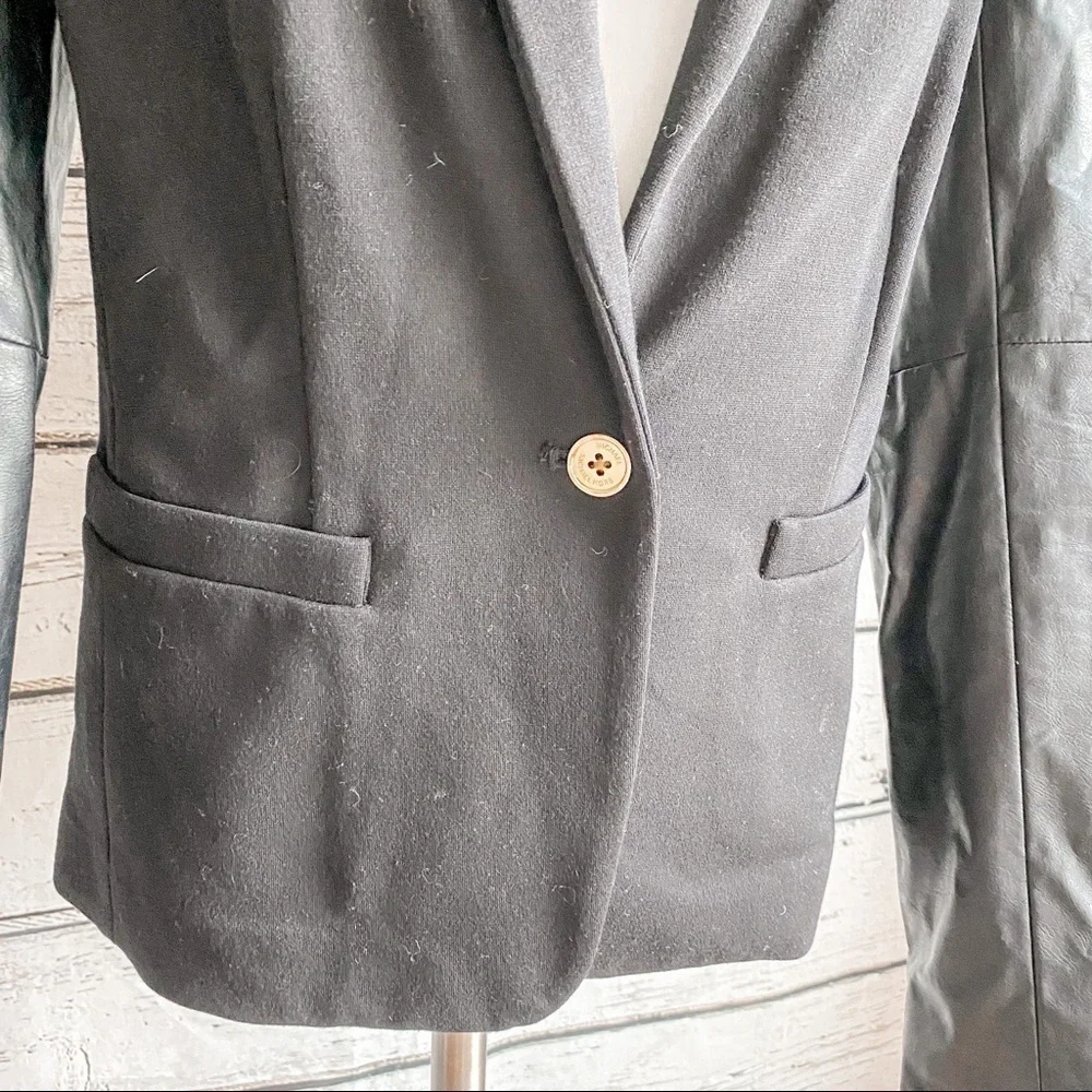 Michael Kors black blazer with faux leather sleeves
